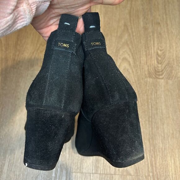 TOMS | Black Kelsey Wedge Boot Size 8.5 - Picture 5 of 10